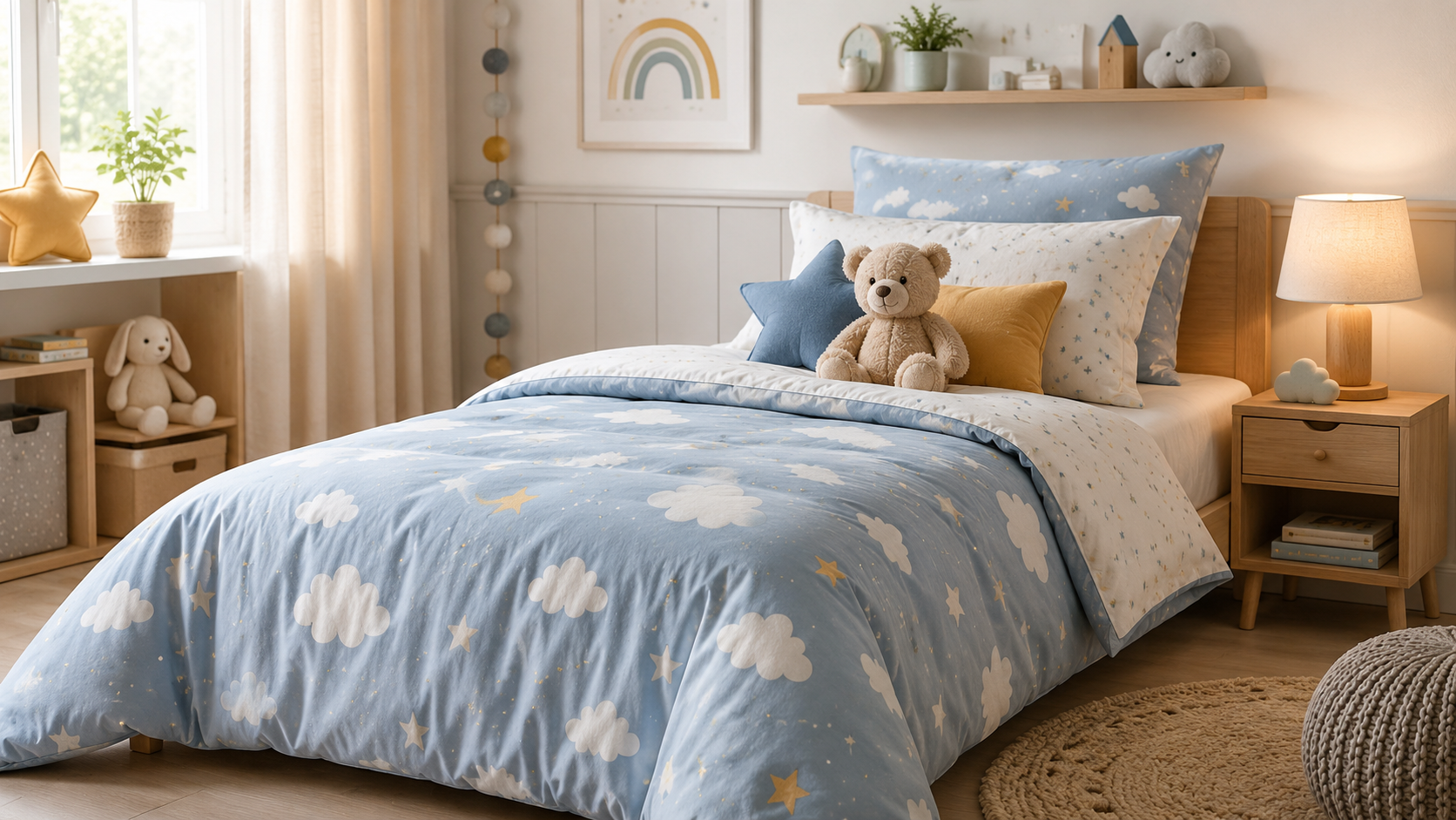 Gemütliches Kinderzimmer mit Kinderbettwäsche