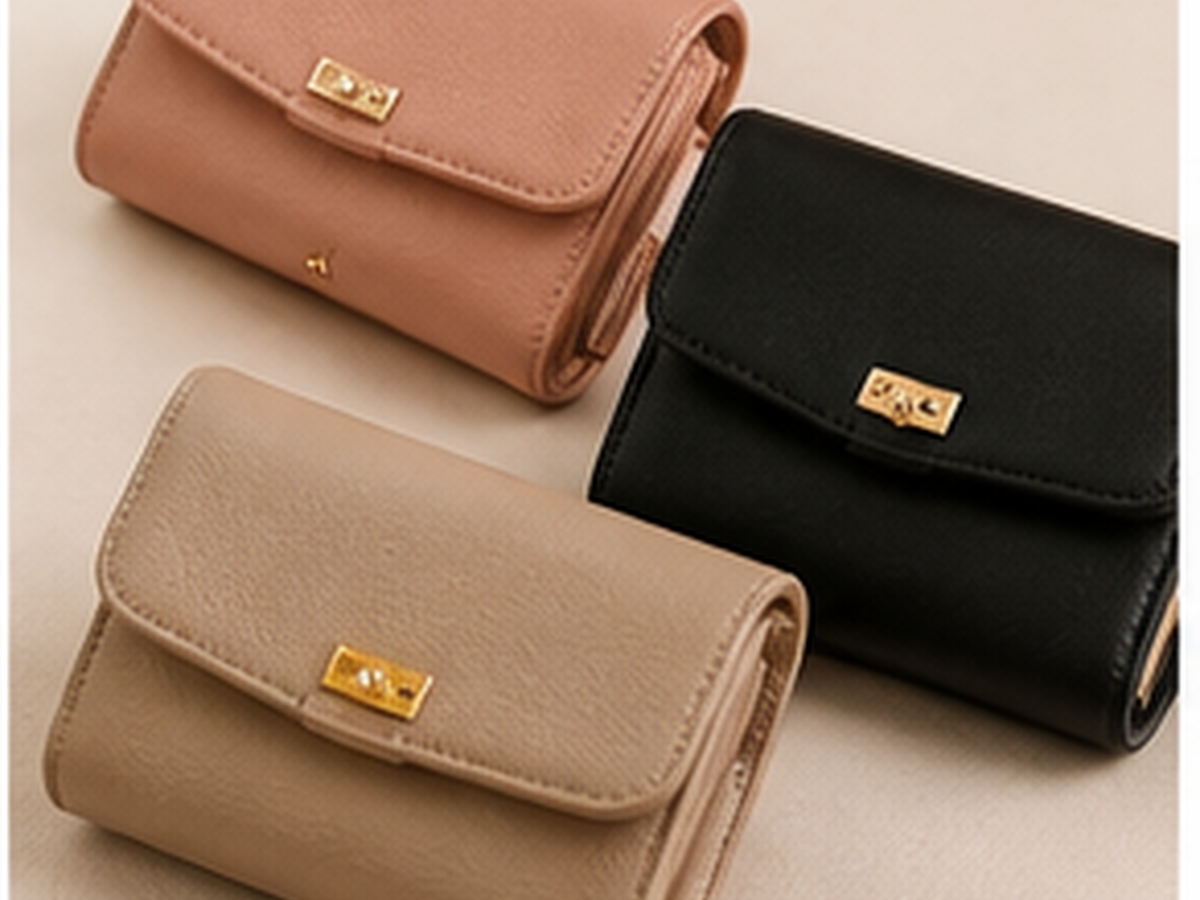 Geldbörsen in Rosa, Beige und Schwarz