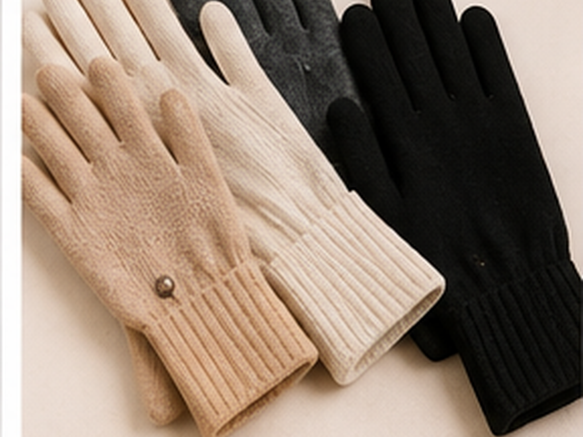 Handschuhe in Beige, Grau und Schwarz