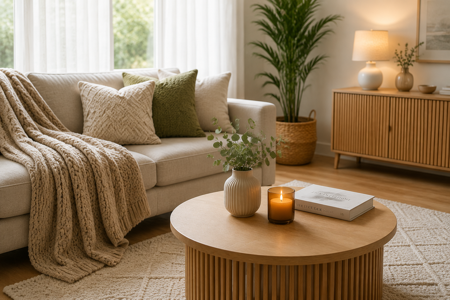 Gemütliches Zuhause mit Wohntextilien und Dekoration
