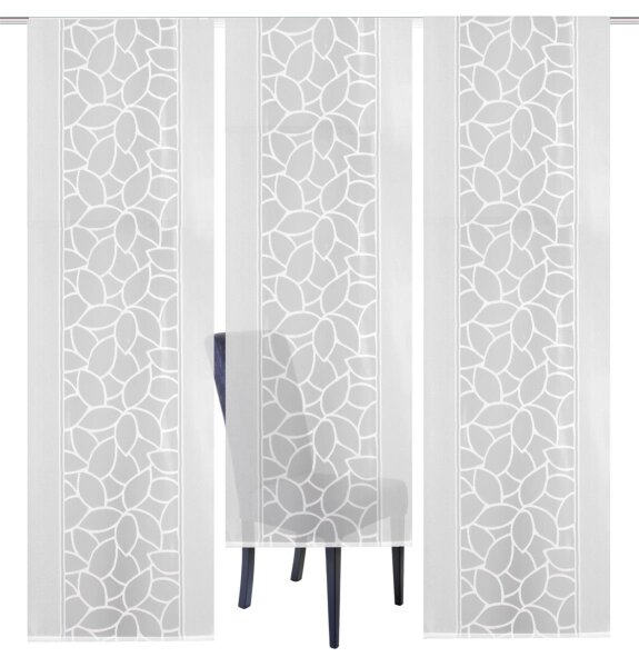 Home Wohnideen Schiebevorhang 3 teiliges Set 245 x 57 cm Muster 2 Längen weiß