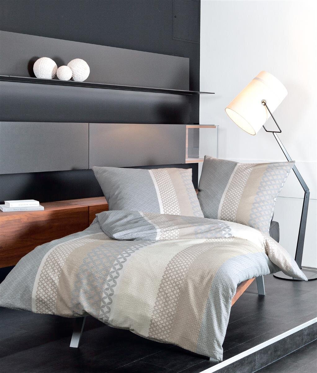 janine mako satin bettwaesche 2 teilig bettbezug 155 x 220 cm kopfkissenbezug 80 x 80 cm palermo 31043 7 sand silber