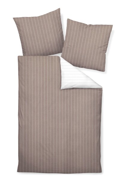 Janine Mako-Soft-Seersucker Bettwäsche 155x220,80x80 2 teilig  Tango 20020-07-512 taupe