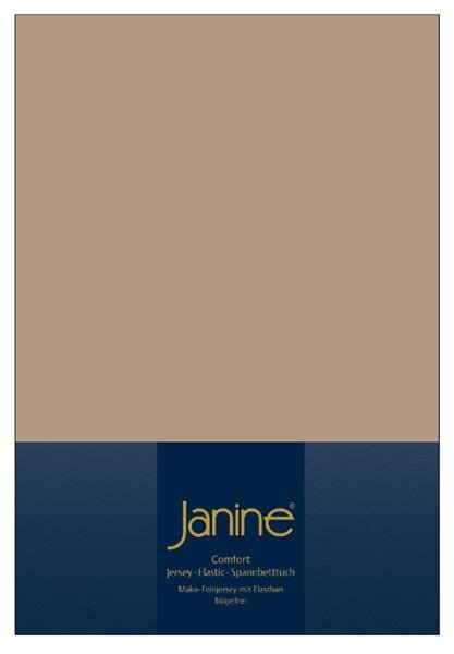 Janine Elastic-Jersey, 95% Baumwolle, 5% Elasthan Spannbettlaken TO SpB.100x200 1 teilig  TOPPER 5001-37-380 nougat