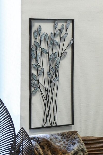 Casablanca Wanddeko Twigs ant.sil/dunkelbraun  2er Set  B 31 x H 62 x L 0  cm Metall mit dk.braun em Rahmen Zweige