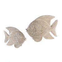 Casablanca Figur Fisch Poly in Holzoptik L 25 cm 2er Set...