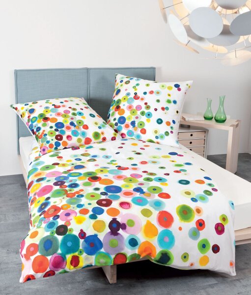 Janine Mako-Satin Bettwäsche 2 teilig Bettbezug 155 x 220 cm Kopfkissenbezug 80 x 80 cm modern art 42030-09-512 multicolor