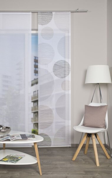 Vision S Schiebevorhang Digitaldruck Bambus-Optik Borden 260 x 60 cm Grau