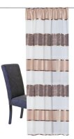 Home Wohnideen Zugbandschal Querstreifen 145 x 140 cm Cappuccino
