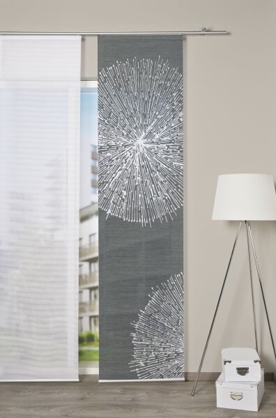 Home Wohnideen Schiebevorhang Digitaldruck Bambus-Optik Creston Links 260 x 60 cm Grau