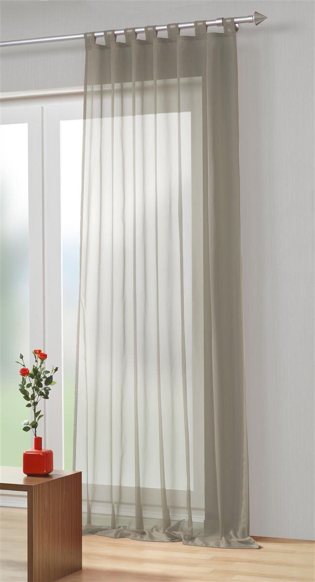 Home Wohnideen Schlaufenschal Uni Voile 245x140 Taupe