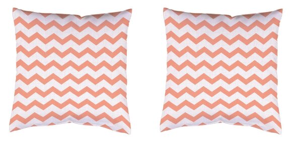 Home Wohnideen 2Er Set Kissen Mit Füllung Digi Samtoptik Zacke 50 X 50 CM Zacke Apricot