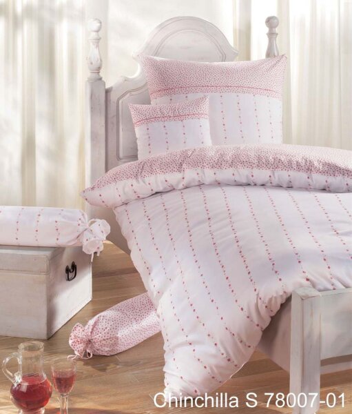 Janine Edelflanell Bettwäsche 2 teilig Bettbezug 155 x 220 cm Kopfkissenbezug 80 x 80 cm Chinchilla S 78007-01 rosé