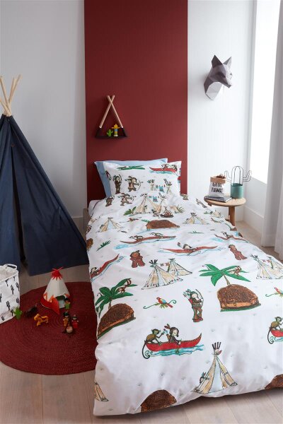 Beddinghouse Kids Bettwäsche Renforcé 2 teilig Kopf Wigwam 176688 Multi 135 x 200 cm, 80 x 80 cm bunt