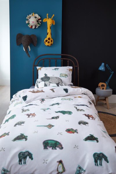 Beddinghouse Kids Bettwäsche Renforcé 2 teilig Kopf Zoo 176681 Multi 135 x 200 cm, 80 x 80 cm bunt