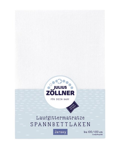 Julius Zöllner Jersey weiß Spanntuch Laufgittermatratze 68x90+95x95