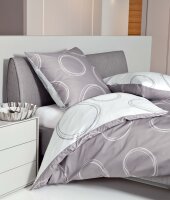 Janine Mako Satin Bettwäsche 2 teilig Bettbezug 155 x 220 cm Kopfkissenbezug 80 x 80 cm J. D. 87038-07 taupe
