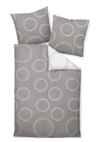 Janine Mako Satin Bettwäsche 2 teilig Bettbezug 155 x 220 cm Kopfkissenbezug 80 x 80 cm J. D. 87038-07 taupe