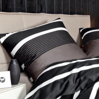 Janine Mako-Satin Bettwäsche 155x200,80x80 2 teilig   J. D. 8468-07-510 nougat-schwarz