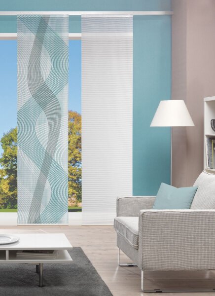 Home Wohnideen Schiebevorhang Digitaldruck Bambus-Optik "Valesi"  084397-7307 H x B 260 x 60 cm Mint