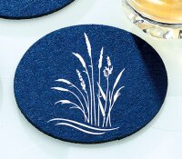 Gilde Filz Untersetzer Rund 4er Set Ø 10 cm blau...