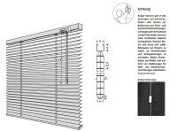 Erfal Aluminium-Jalousie Wand- und Deckenmontage, inklusive Montage-Teile, Alu-Jalousie für Fenster und Türen