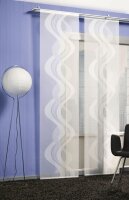 Erfal Schiebevorhang Schiebegardine Flächenvorhang Raumteiler transparent 60 x 245 cm Dorado Wellen Design abstrakt weiß / anthrazit