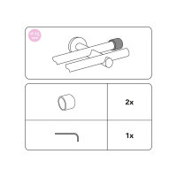 Gardinia Endkappe für Ø 25 mm edelstahl-optik cm