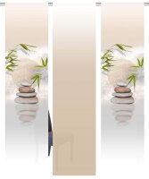 Home Wohnideen Schiebevorhang Digitaldruck 3er Set Benessa 245 x 60 cm natur