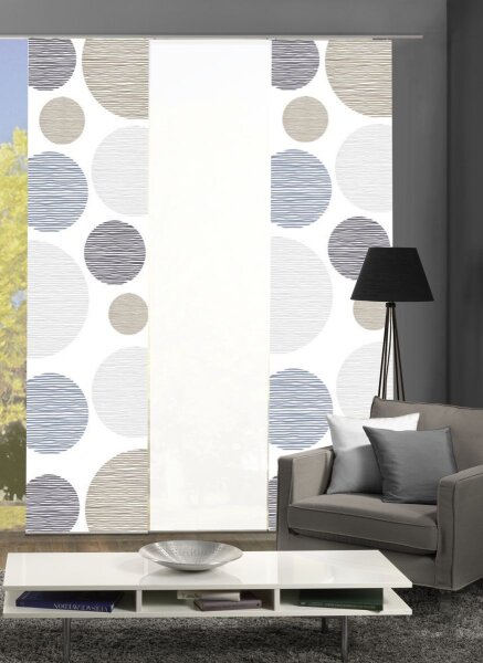 Home Wohnideen Schiebevorhang Digitaldruck 3er Set Cirque 245 x 60 cm Stein