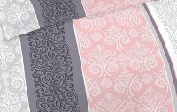 soma Biber Bettwäsche 2 teilig Bettbezug 155 x 220 cm Kopfkissenbezug 80 x 80 cm rosa quarz silber Ornamente