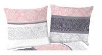 soma Biber Bettwäsche 2 teilig Bettbezug 155 x 220 cm Kopfkissenbezug 80 x 80 cm rosa quarz silber Ornamente