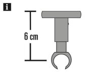 Gardinia Deckenträger für Ø 20 mm titan...