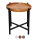 Soma Beistelltisch Couchtisch Wohnzimmer-Tisch rund Omaha Metall-Gestell altsilber oder schwarz (BxHxL) 46 x 45 x 46 cm tabacco
