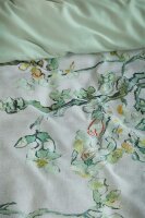 beddinghouse Mako Satin Bettwäsche 2 teilig Bettbezug 135 x 200 cm Kopfkissenbezug 80 x 80 cm Blossom Grau