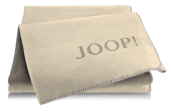 JOOP!MELANGE-DF Kuscheldecke Wohndecke 150 x 200 Zierstich Cashew-Kastanie