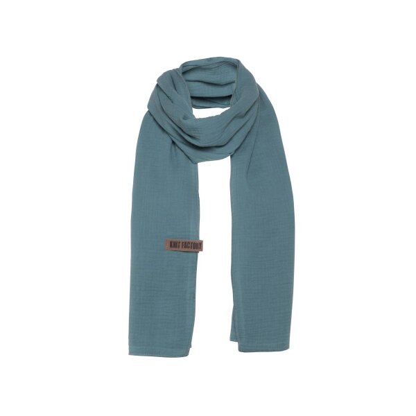 Knit Factory Liv Schal 200x40 cm Glatt Stonegreen