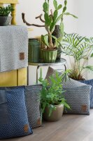 Knit Factory Juul Kissen 50x50 cm Wabe Beige Grau