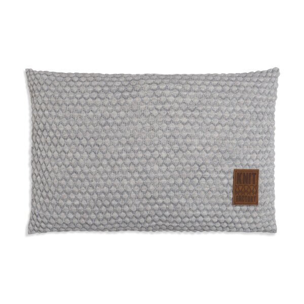 Knit Factory Juul Kissen 60x40 cm Wabe Beige Grau