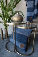 Knit Factory Roxx Kissen 60x40 cm Gestreift Anthrazit Grau