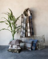 Knit Factory Roxx Kissen 60x40 cm Gestreift Anthrazit Grau