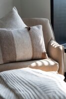 Knit Factory Roxx Kissen 60x40 cm Gestreift Anthrazit Grau