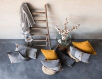 Knit Factory Uni Kissen 60x40 cm Glatt Grau