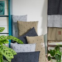 Knit Factory Noa Kissen 50x50 cm Knötchen Grau