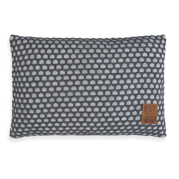 Knit Factory Mila Kissen 60x40 cm Wabe Anthrazit Grau