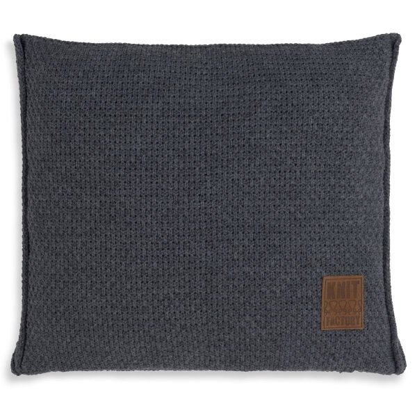 Knit Factory Jesse Kissen 50x50 cm Glatt Anthrazit