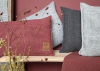 Knit Factory Jesse Kissen 50x50 cm Glatt Anthrazit
