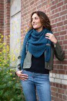 Knit Factory Brosche 7x1 cm Dunkelblau