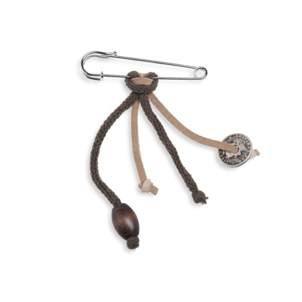 Knit Factory Brosche 7x1 cm Braun
