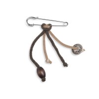 Knit Factory Brosche 7x1 cm Braun